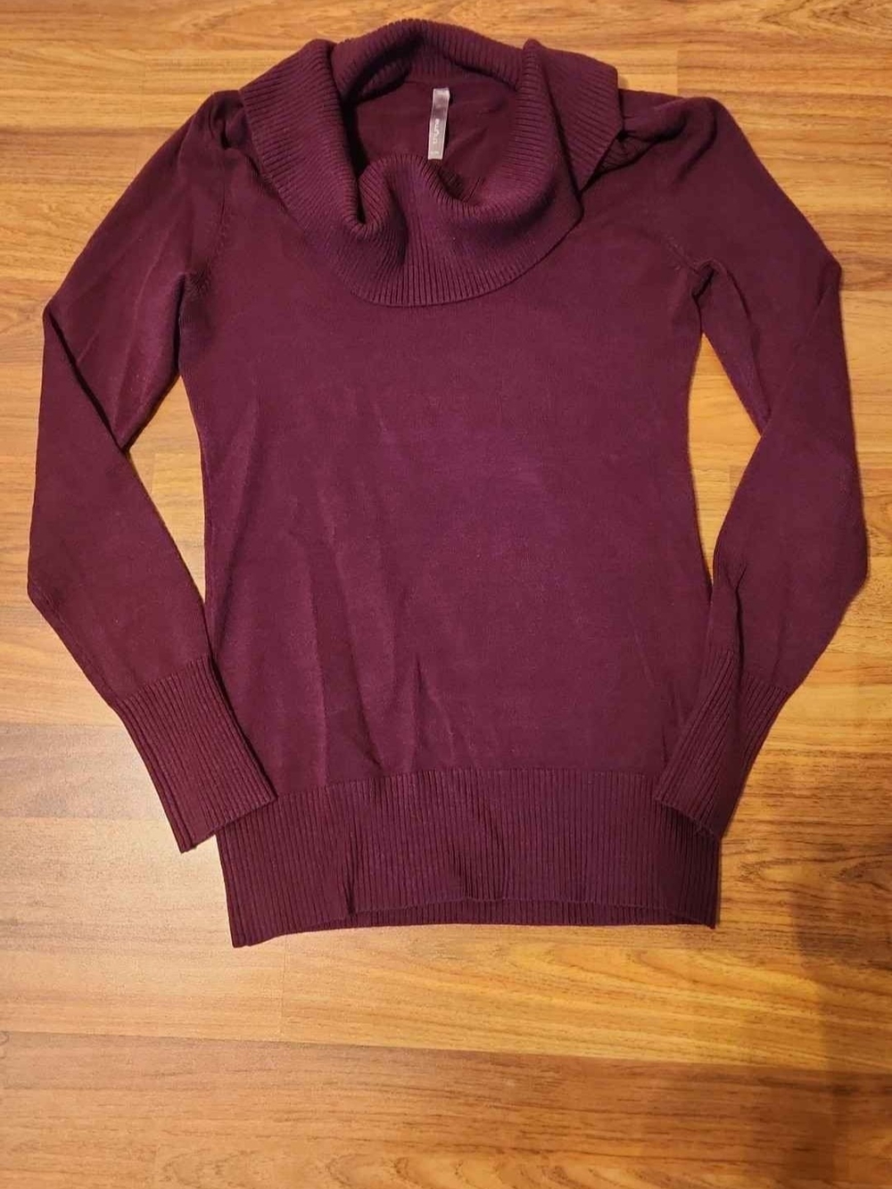 Women's Maternity Cowl Neck Sweater - Deep Plum
